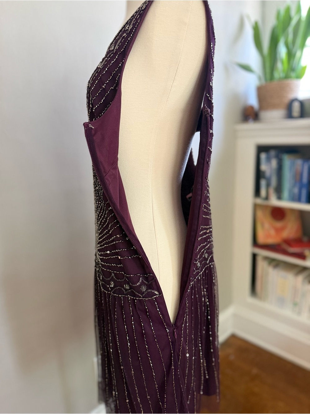 Adrianna Papell Beaded Gatsby Flapper Dress Size M/L Art Deco Costume Party - Picture 7 of 14